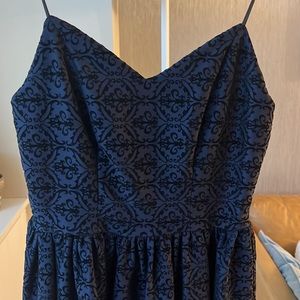 AQUA medium mini navy patterned dress worn twice!